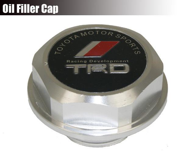 Trd billet engine oil fuel filler tank cap cover silver for toyota lexus scion