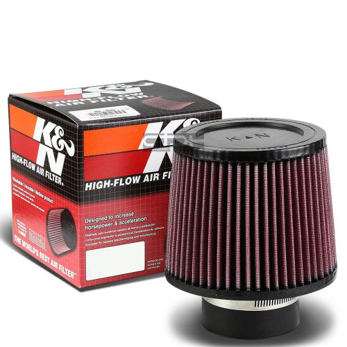 K&amp;n round cotton 3&#034; air intake piping rubber filter clamp-on 5&#034;height ru-3570