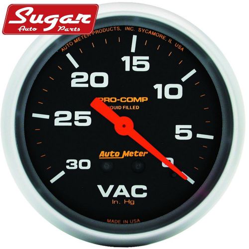 Auto meter gauge; vacuum; 2 5/8in.; 30inhg; liquid filled mech; pro-comp