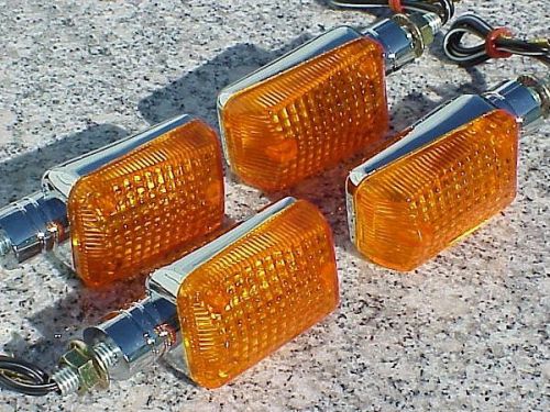 Set of four chrome/amber motorcycle turn signals