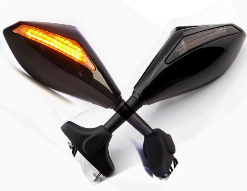 Black smoke led turn signals motorcycle indicators mirrors for honda