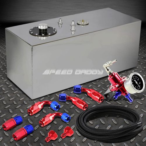 19 gallon top-feed aluminum fuel cell tank+cap+line kit+pressure regulator red