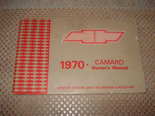 1970 chevy camaro owners manual rare 1st edition original glovebox book