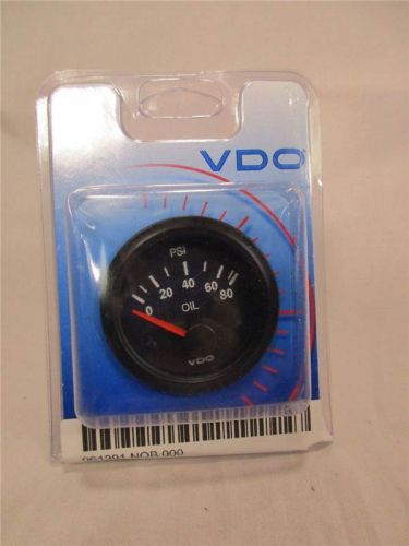 Vdo 350104 vision style electrical oil pressure gauge 2 1/16&#034; diameter, 80 psi