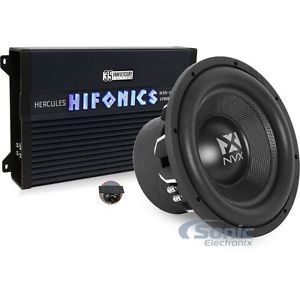 Hifonics + nvx bass pack: 1000w 12&#034; vc subwoofer w/ hercules monoblock amplifier