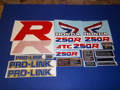 Cloned 1987 rare honda atc 250r  18 pc decal sticker emblem trx  hrc 0em