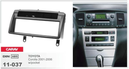 Carav 11-037 1din car radio dash kit panel for toyota corolla 2001-2006 w/pocket