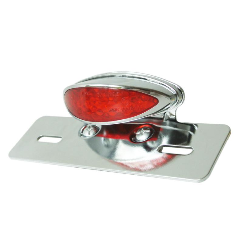 Chrome motorcycle license plate mount rear running brake tail light cruiser atv