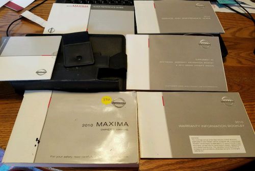 2010 nissan maxima owner&#039;s manual set with case