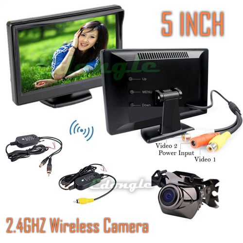 Wireless backup camera for car parking 5&#034; 2ch av in reverse car/pickup monitor