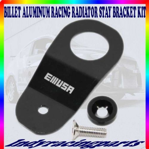 Billet aluminum black radiator stay bracket kit 96-00 civic ek 00-09 s2000 ap1