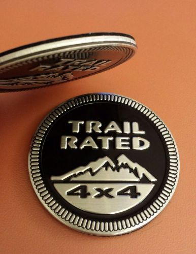 Nameplate black trail rated 4x4 logo car auto badge stickers  1 each