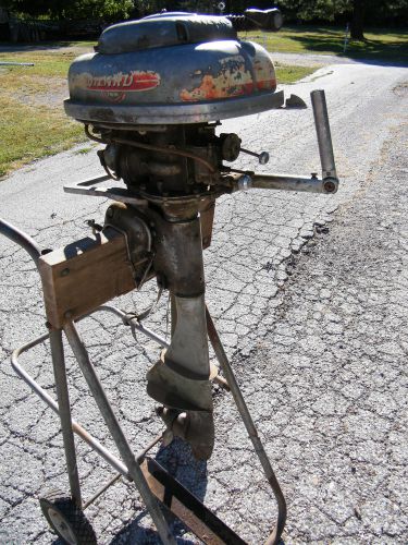 Vintage wizard twin outboard boat engine motor wg4 western auto supply