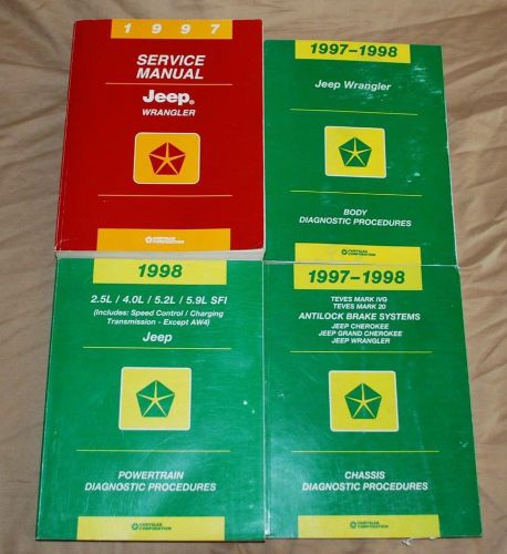 Jeep wrangler cherokee factory service repair manuals 1997-1998 body powertrain