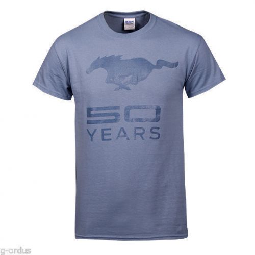 New ford mustang 50th anniversary tee shirt in stone blue and size large or xl!