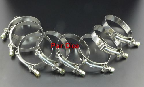 Eight 3.5&#034; t bolt stainless clamp turbo charge pipe silicone coupler intercooler