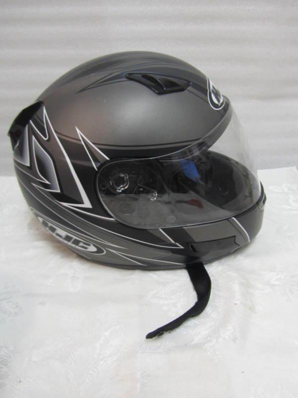 Hjc mens size small full face street helmet - good condition - grey/black/white