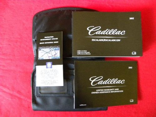 2012 cadillac escalade esv owners manual w/original case &amp; nav.quick refer guide