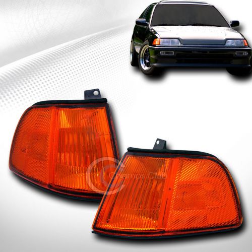 Jdm amber lens signal parking corner lights lamp 90-91 honda civic 2dr/3dr coupe