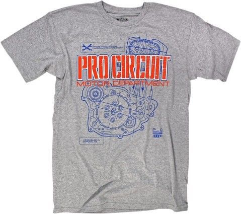 Pro circuit motor department mens short sleeve t-shirt gray/red/blue