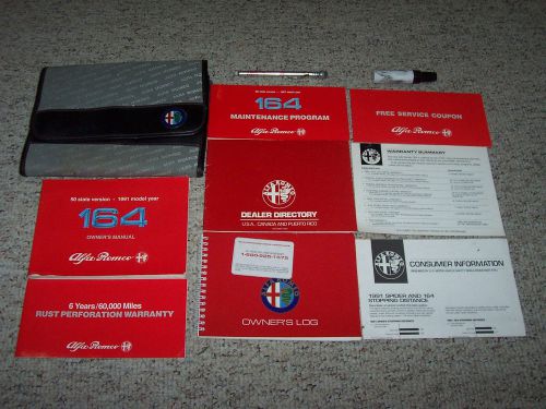 1991 alfa romeo 164 factory original owner&#039;s owner user manual w/ original case