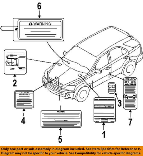 Kia oem 976993e500 labels-ac label