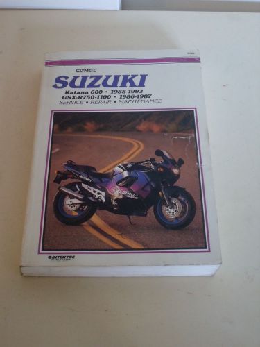 Clymer service manual   m383 suzuki katana 600 1988-1993 gsx-r750-1100 1986-1987