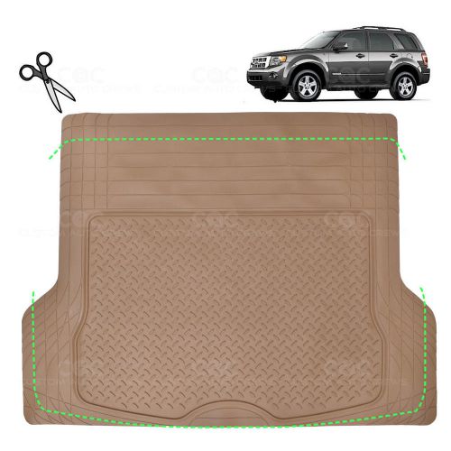 Beige 1 piece trim to fit odorless premium cargo trunk mat for ford escape