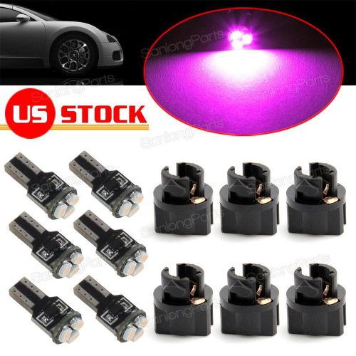 6x t5 74 37 2721 smd car purple led twist socket instrument panel dash light