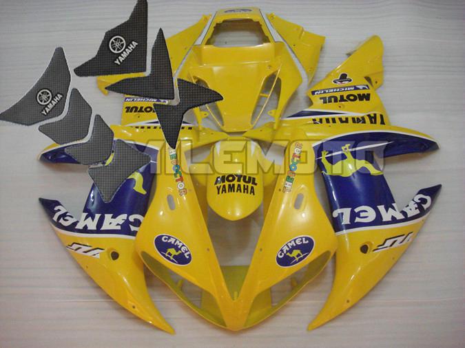  free tank pad x2! fairing for yamaha yzf r1 2002 2003 02 03 injection mold eah