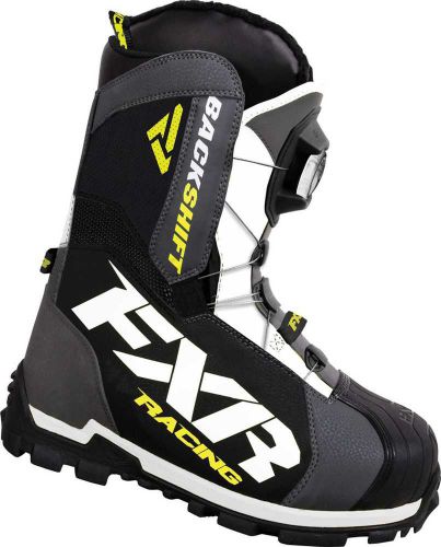 New fxr-snow backshift boa boot insulated boots, charcoal/hi-vis yellow, us-7