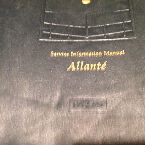 Cadillac allante service information manuel 1991/1992