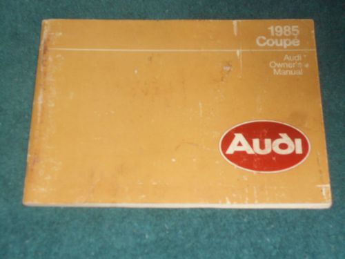 1985 audi coupe owner&#039;s manual / original guide book