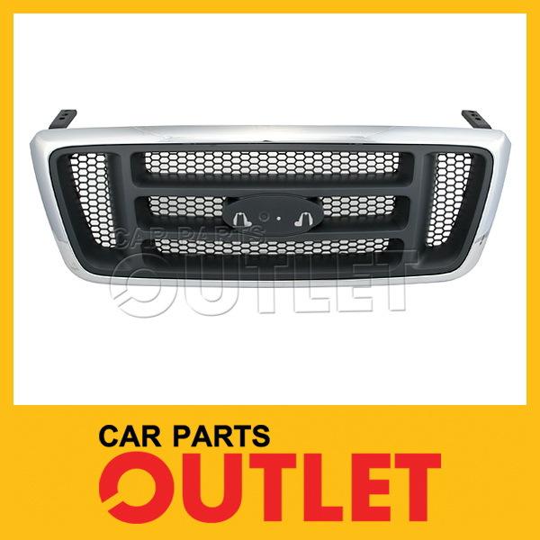 04 ford new f150 grille chrome surround fo1200413 ptd silver honey comb bar grid