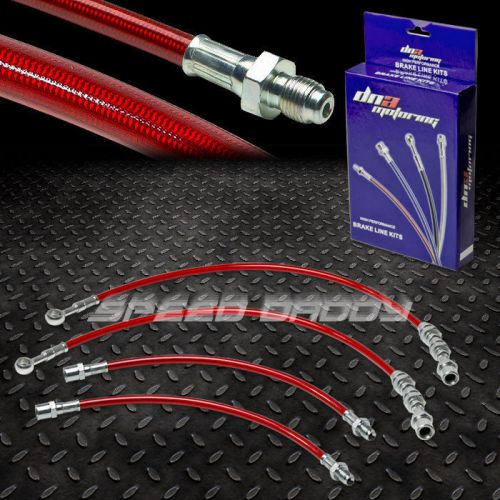 Front+rear stainless steel hose brake line/cable 86-91 supra mark iii 7m-gte red