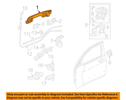 Honda oem accord lock hardware-rear door-handle, outside right 72640sdaa01zb