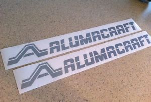 Alumacraft vintage fishing boat decal 24&#034; silver 2-pk free ship free fish decal