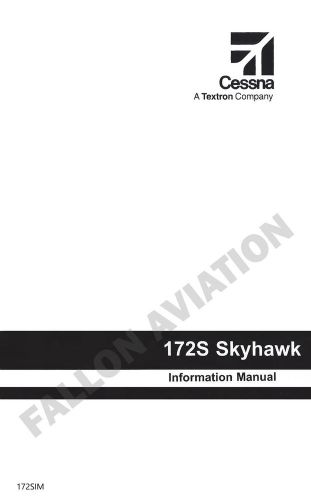 Cessna 172s (180hp) 1998 &amp; newer pilot&#039;s information manual - poh - pim - 172sim