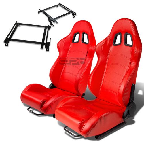 Type-1 racing seat red pvc+silder/rail+for 02-06 acura rsx dc5 k20 bracket x2