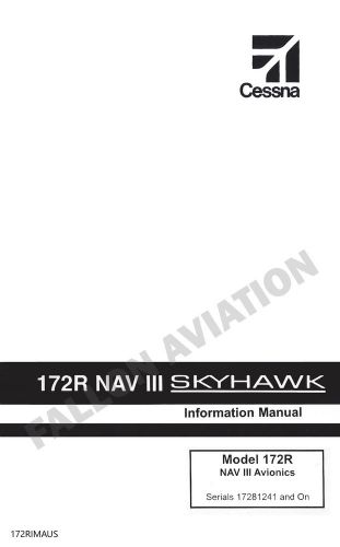 Cessna 172r nav iii g1000 (160 hp) serials 17281241 &amp; on - poh - pim