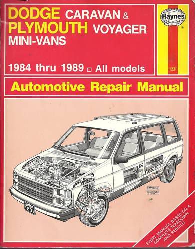 1984-1989 dodge caravan &amp; voyager vans service manual