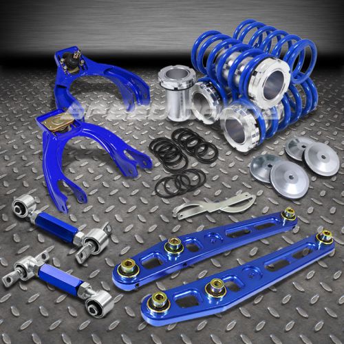 Blue 0-3&#034; scale coilover+control arms+4pc front+rear camber kit 92-95 civic/dc1