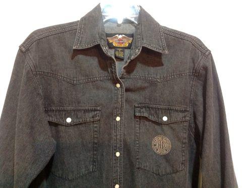 Soft black denim  harley davidson shirt womens size small