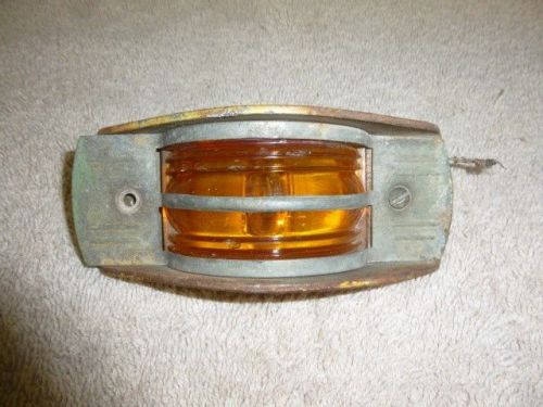 Vintage amber glass lens cab marker light trailer camper