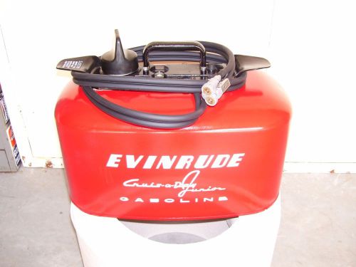 Evinrude 4 gallon jr. outboard gas fuel 2 line pressure  gastank