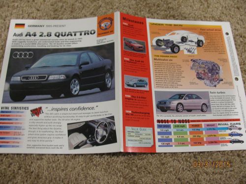 ★★ audi a4 2.8 quattro - collector brochure - spec sheet - photo 1995+ ★★