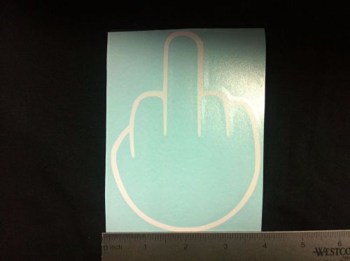 Middle finger vinyl sticker decal white pick color!! flip off shocker car window