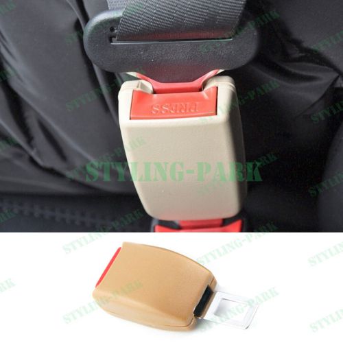 Beige car seat belt extender safety eliminator alarm stopper buckle insert clips