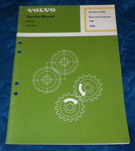 Volvo service manual 740 gl gle turbo new car features 1988 tp31218/1 sec.0(00)