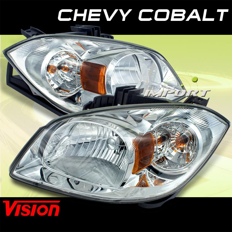 Chevy 05-10 cobalt vision replacement pair headlights head lamp assembly w amber